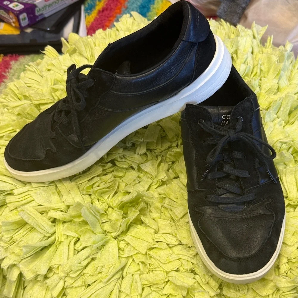 Cole Haan Men's Black and White Sneakers, size 10B, leather, used, NICE!